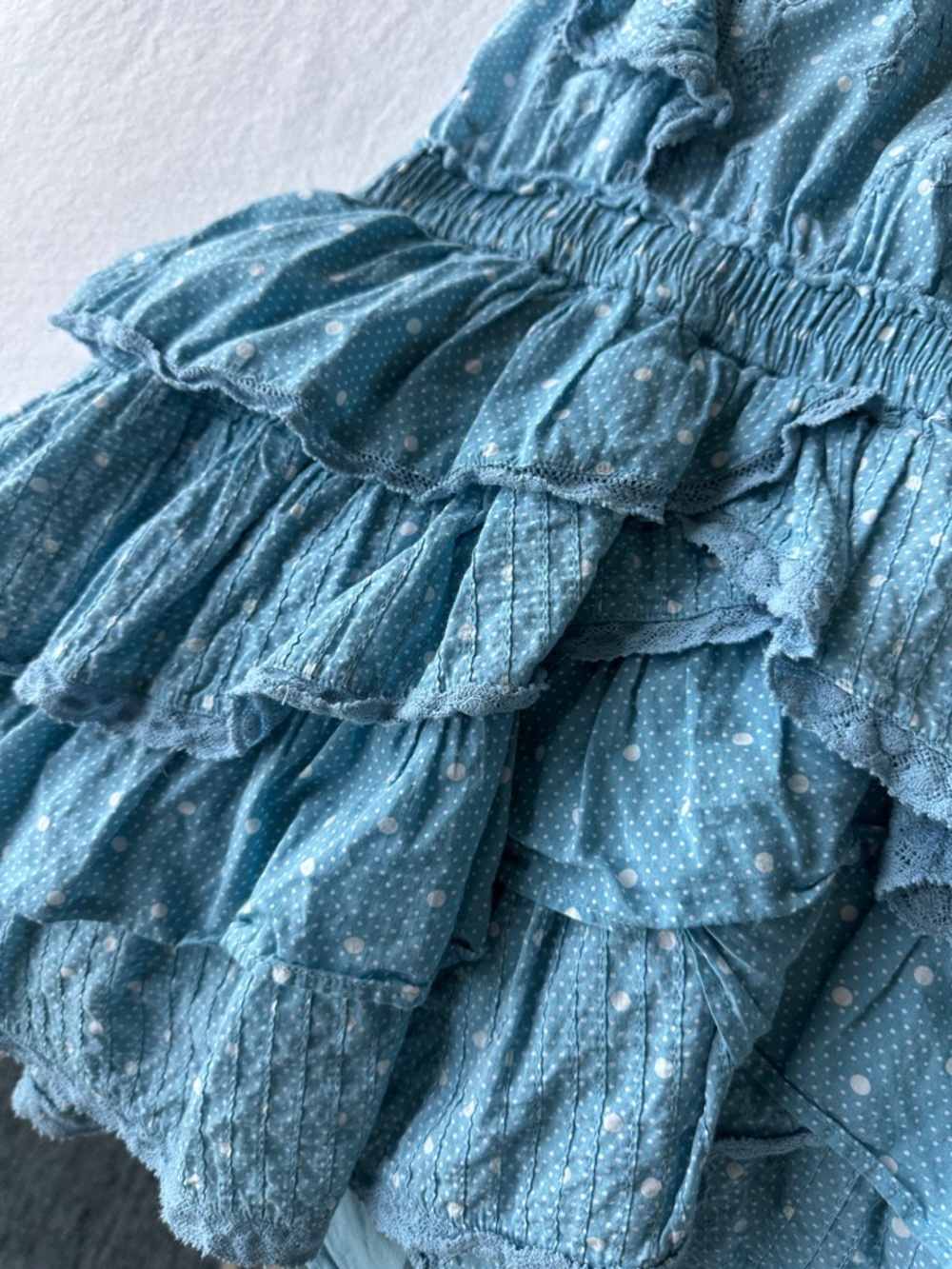 LoveShackFancy Powder Blue Polka Dot Dress - Picture 5 of 5